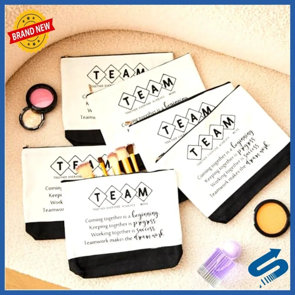 Team Appreciation Canvas Tote Bags Bulk Set Motivational Gift Polyester Cotton